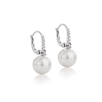 Orecchini Coscia Perle Donna in Oro bianco Diamante 0.12 Ct LBEAFW644-014 - LBEAFW644-014